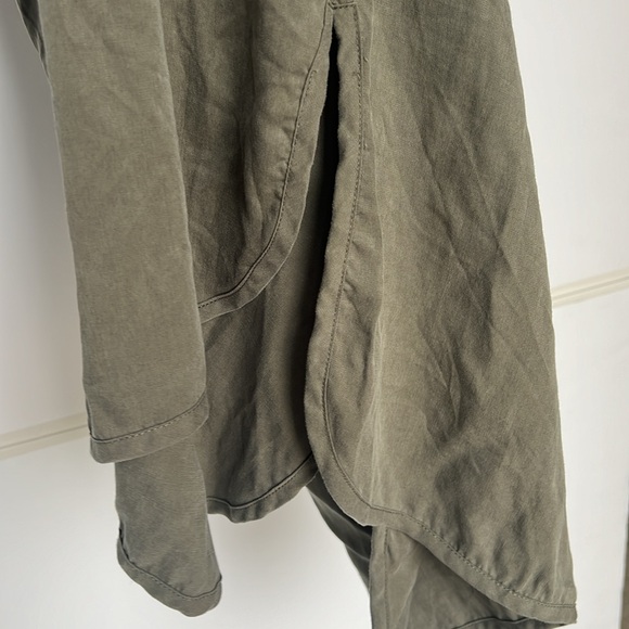 BCBGMAXAZRIA Evangelie off the shoulder dress in dusty olive size S - Picture 9 of 9